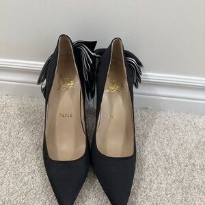 Christian Louboutin Black Heels with Bow Detail